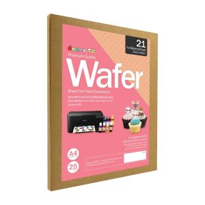 Wafer Sheet ขนาด A4 หนา 0.8 mm. ใช้ปักตกแต่งหน้าเค้ก สำหรับเครื่องพิมพ์เค้ก Photocake
