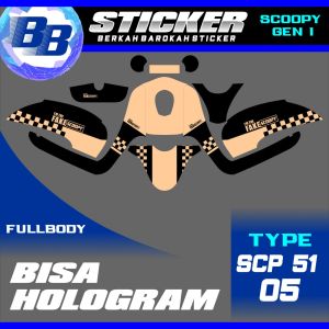 Decal Scoopy BISA HOLOGRAM Full Body Full Blok Dekal Sticker Scoopy FI 2013 2014 2015 2016 Scp 51