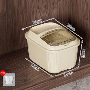 OUTDOORMORE 5/10/15KG Rice Dispenser Clamshell Insectproof moistureproof Preferab Rice Bucket Large With Wheels