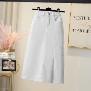 COD rok jeans wanita jumbo rok jeans belah tengah rok korean style rok jeans wanita panjang Cewek