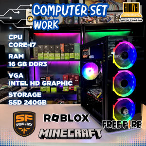 คอมพิวเตอร์ครบชุด Core-i7 / Ram 16GB / SSD 240GB / Intel HD Graphic ทำงาน เล่นเกม SF/Roblox/FreeFire - ComSciComZone