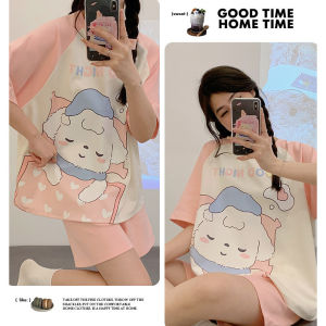 Đồ bộ nữ bộ đồ ngủ nữ ngắn tay set đồ pijama họa tiết dễ thương phong cách Hàn Quốc - Alice Store