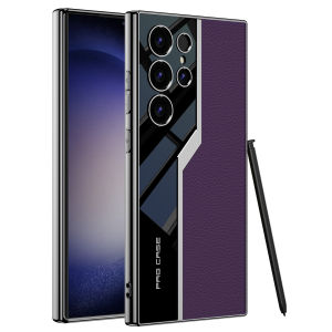 เคสนิ่มชุบปกหนังธรรมดาสำหรับ Samsung Galaxy S25 S23 S24ฝาหลังป้องกันการกระแทกเป็นพิเศษ