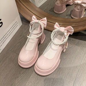 WomenS Spring And Autumn New Style Shoes Gentle Evening Style Shoes To Match With Skirts Thick-Soled Small Leather Shoes