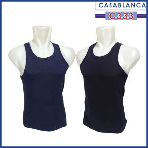 Kaos Singlet Pria Polos Round Neck 100% Katun Cotton Casablanca C333