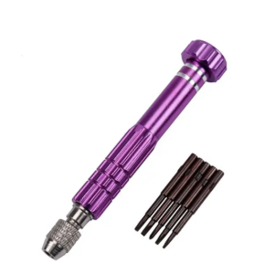 [Ship Today] Watch Repair Screwdriver Handle 5 in 1 Alloy Magnetic Disassemble Open Repair Screwdriver Tool Set for Cell Phones Eletronic Devices