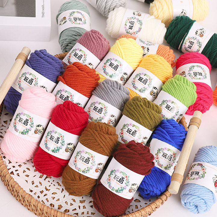 5-Strands Milk Cotton Colored Woven Thread Coarse Yarn DIY