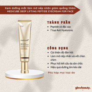 [Hàng có sẵn] Kem dưỡng mắt làm mờ nếp nhăn giảm quầng thâm Medicube DEEP LIFTING PEPTIDE EYECREAM FOR FACE 30ml