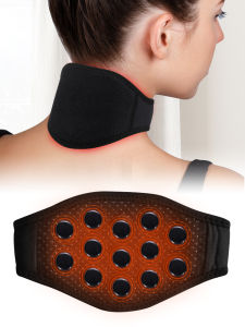 Agdoad Self-heating Tourmaline Neck Hump Brace Magnetic Therapy Support Cervical Vertebra Belt Wrap Pain Relief Neck Massager