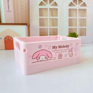 Socute Cartoon Foldable Mini Storage Box Collapsible Plastic Basket Cosmetic Stationery Organizer Desk Box