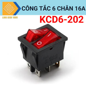 Công tắc đôi ON-OFF KCD6-202 6 chân 16A LED đỏ