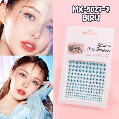 Stiker Wajah Manik 3D Sticker Dekorasi Wajah Lucu Face Nail Art Hiasan Make Up Mata Mutiara Pearl
