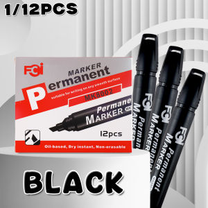 FCI Permanent Round Marker Pen Quick-Dry Ink Visible long-lasting for Drawing Writing School Office & Home Use | 1PC or 12PCS Available
