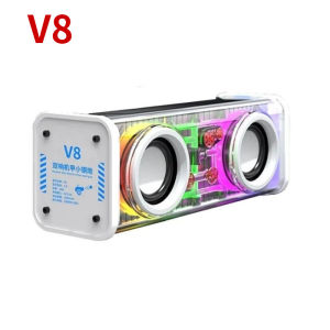 V8 Transparent Mecha Bluetooth Speaker Interconnected Colorful High Power Stereo Wireless Speaker