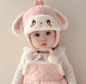 Nón mùa đông cho bé sơ sinh tai thú ngộ nghĩnh lót nhung dày dặn chống gió lạnh hiệu quả cực kỳ dễ thương và ấm áp