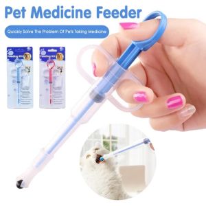 Pet Medicine Treat Feeder Pet Dog Cat Puppy Rabbit Pills Water Feeding Push Dispense