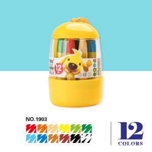 Crayon Anak Isi 12/24 Warna / Crayon Desain Barrel Yang Mudah Diambil