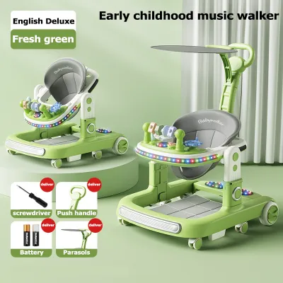 Baby Walker 4 in 1 Multi-functional Music Anti O Leg Foldable Adjustable Height Push Toddler Car Walk learning Car Walk learning