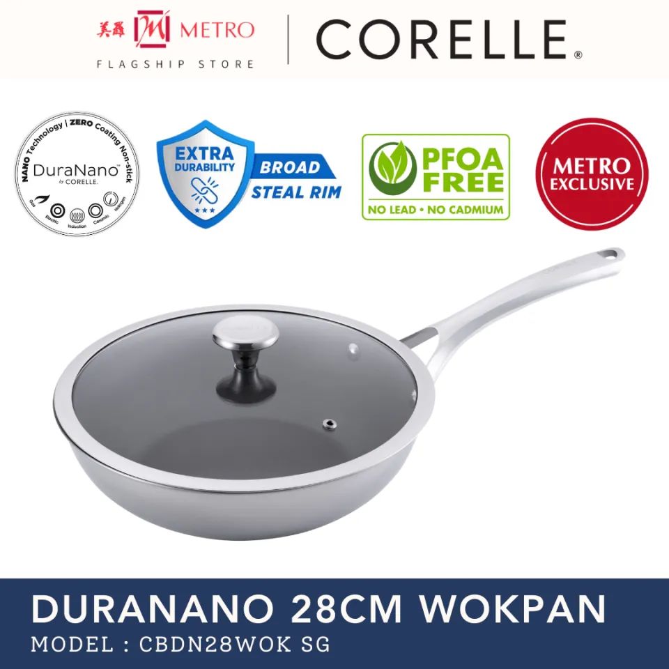 METRO EXCLUSIVE] Corelle DuraNano 28cm IH Wokpan with Lid