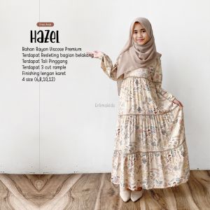 Gamis Lipit Anak Motif Safira Series Lucu Cantik Usia 5-12 Tahun - Bisa COD