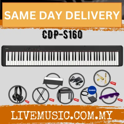 Casio CDP-S160 88-key Digital Piano with Stand Bench & Headphone - Black ( CDPS160 / CDP S160 )