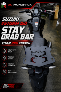 SUZUKI VSTORM 160 TOPBOX BRACKET STAY GRAB BAR LIFETIME WARRANTY HEAVY DUTY DOUBLE POWDER COATED TITAN PRO VERSION