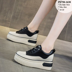 Giày Thể Thao Nữ Chất Da Thật Đế Xuồng Cao 8CM PS750-1630