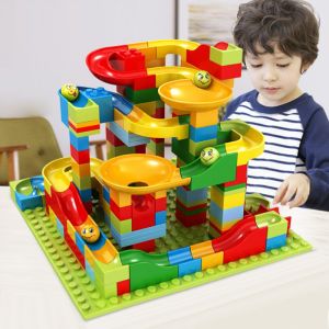 168PCS Marble Race Run Construction Building Blocks Plastic Funnel Slide DIY Assembly Bricks Toys