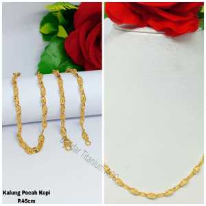 KALUNG TITANIUM PECAH KOPI PERHIASAN WANITA DEWASA KOREA STYLE (COD)