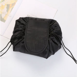 🇸🇬 Lazy Drawstring Bag | Makeup Toiletries Cosmetic Organizer Make Up Poofy Vanity Pouch Big Large Storage Travel Essentials Women Girl Ladies Men Small Mini Size Lightweight Portable Waterproof Luggage Fit Backpack Minimalist Trendy Fashion Organiser