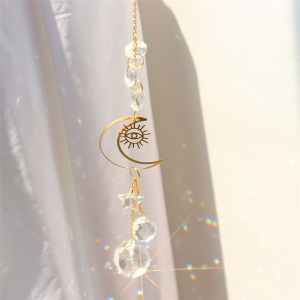 Chinatera Love Heart Crystal Wind Chime Ornament Star Sun Moon Pendant Prism Light Catcher Rainbow Maker Window Hanging Windchime Home Balcony Garden Decor