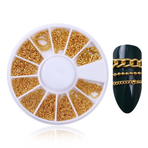 [Ready Stock+COD] Pearl Claw Chain Nail Rhinestone 3D Metal Silver AB Diamond Pearl Chain Can Be Cut DIY Charm Nail Art Decorations Accessory