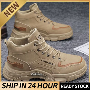 TOMITANY(COD 3 Days Delivery)Boots for Men Korean Style Plus Size Shoes Outdoor Non Slip Comfortable Climbing Safety Shoes Ankle New Men Boots Kasut Kerja Lelaki