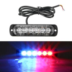 JPK【Ready Stock】6 LED Car Truck Dash Strobe Flash Light Emergency  Red&Blue