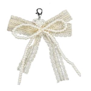 Elegant Detachable Shoe Clip Faux Pearls and Lace Bowknot Shoelaces Charm Decoration For Womens Footwear Accessories