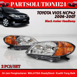 TOYOTA VIOS NCP42 HEADLAMP 2003-2006 CRYSTAL BLACK & BLACK AMBER / SPORT LIGHT THAILAND