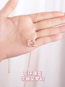 ZGO Sanrio HelloKitty Necklace For Woman Girls 925 Sterling Silver Cute Flower Girl Birthday Gift With 3223