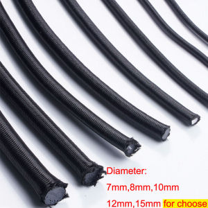 Black Strong Elastic Bungee Shock Cord Stretch String Rope Marine Grade Tarps Tie Down Straps for Camping Trailer Strap Shoe Laces Crafting Boat Kayak DIY Projects