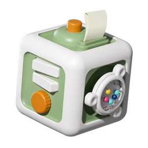 PANG8 Fine Motor Toy Early Education Activity Cube Educational Drawer Switches Montessori Sensory Toy Sensory Play Plastic Busy Board Toddler Gift
