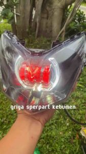 REFLEKTOR LAMPU DEPAN SUPRA X 125 NEW BATMAN BILED PROJIE LED 4 LENSA barang bagus