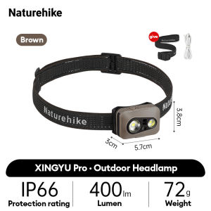 Naturehike 400 lumen outdoor camping hiking fishing Head Lamps Waterproof IP66 Rechargeable ultralight headlight 72g