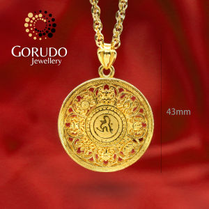 Gorudo Jewellery 999 Pure Gold Eight Treasures 八寶 (Om) Pendant