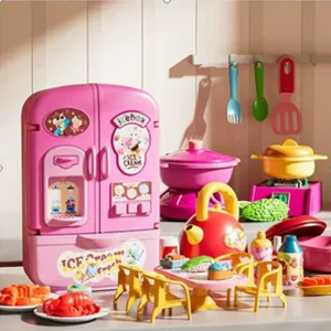 Childrens Refrigerator Toy Fun Play House Toy Simulated Food Appliances Kitchen Cooking Toys Boys & Girls Birthday Toys