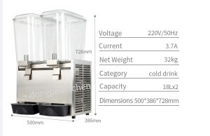 Máy làm lạnh nước hoa quả Hiệu DONPER 2 BÌNH TRONG QUÁN BAR NHÀ HÀNG