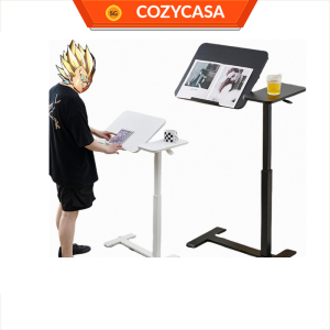 【COZYCASA】Upgraded Adjustable Height Lifting Desk/Movable Sofa Side Table with Wheels
