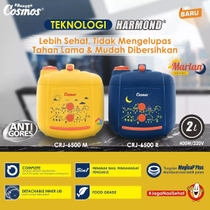 Magic Com Cosmos Harmond CRJ 6500 M (2 Liter) / Rice Cooker Anti Gores Cosmos CRJ6500M