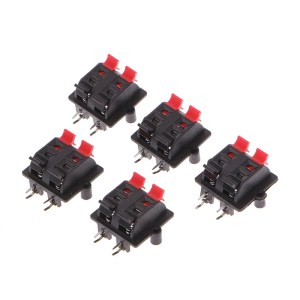 5Pcs Double Row 4 Position Push Type Speaker Terminal Panel Connector Cable Clip