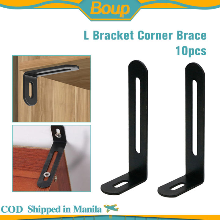 8-Pack Stainless Steel L Bracket Corner Braces - 2.56x2.56x0.75 Inch With Screws For Furniture & Shelves