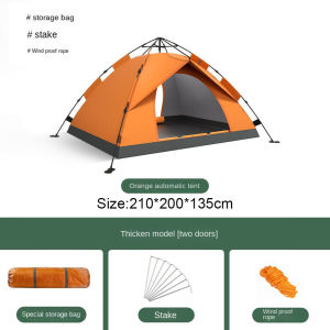 WOLF Full Automatic Outdoor Camping Tent 4-5 Person Double Layer Tent for Camping with Top Cloth