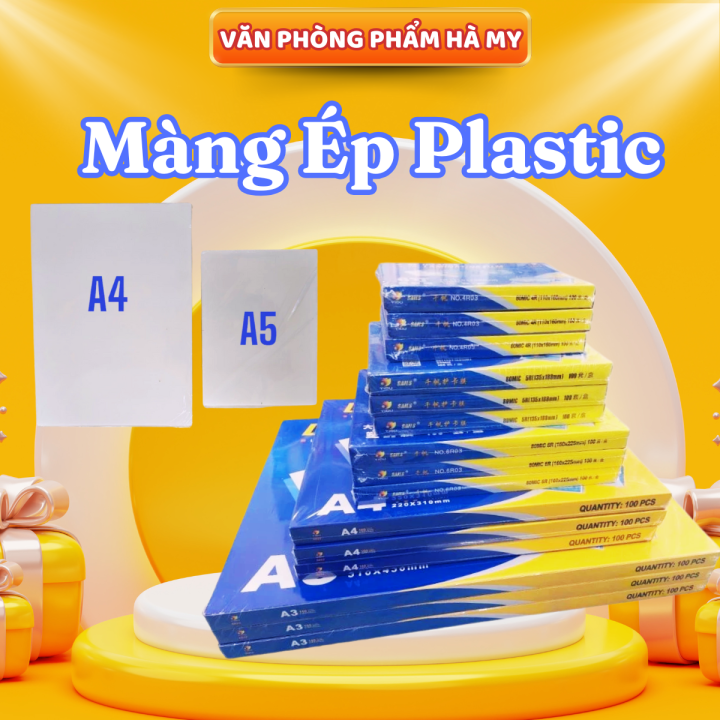Màng Ép Plastic Khổ A3, A4, A5 Nhiều Định Lượng 100 Tờ/Xấp | Lazada.vn